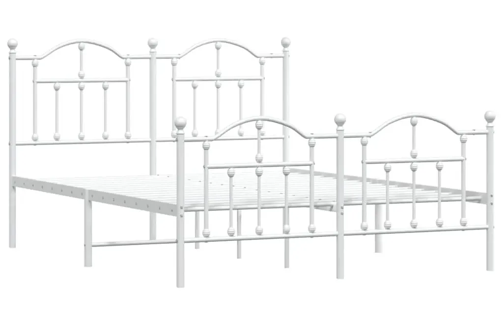 Białe metalowe łóżko małżeńskie 140x200 cm W1-P93