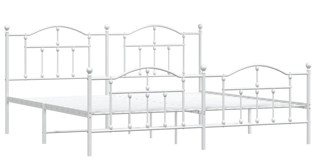 Białe metalowe łóżko industrialne 200x200 cm S6-F23