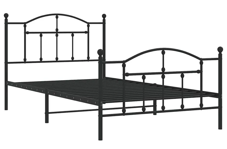Czarne metalowe łóżko industrialne 100x200cm - Azos