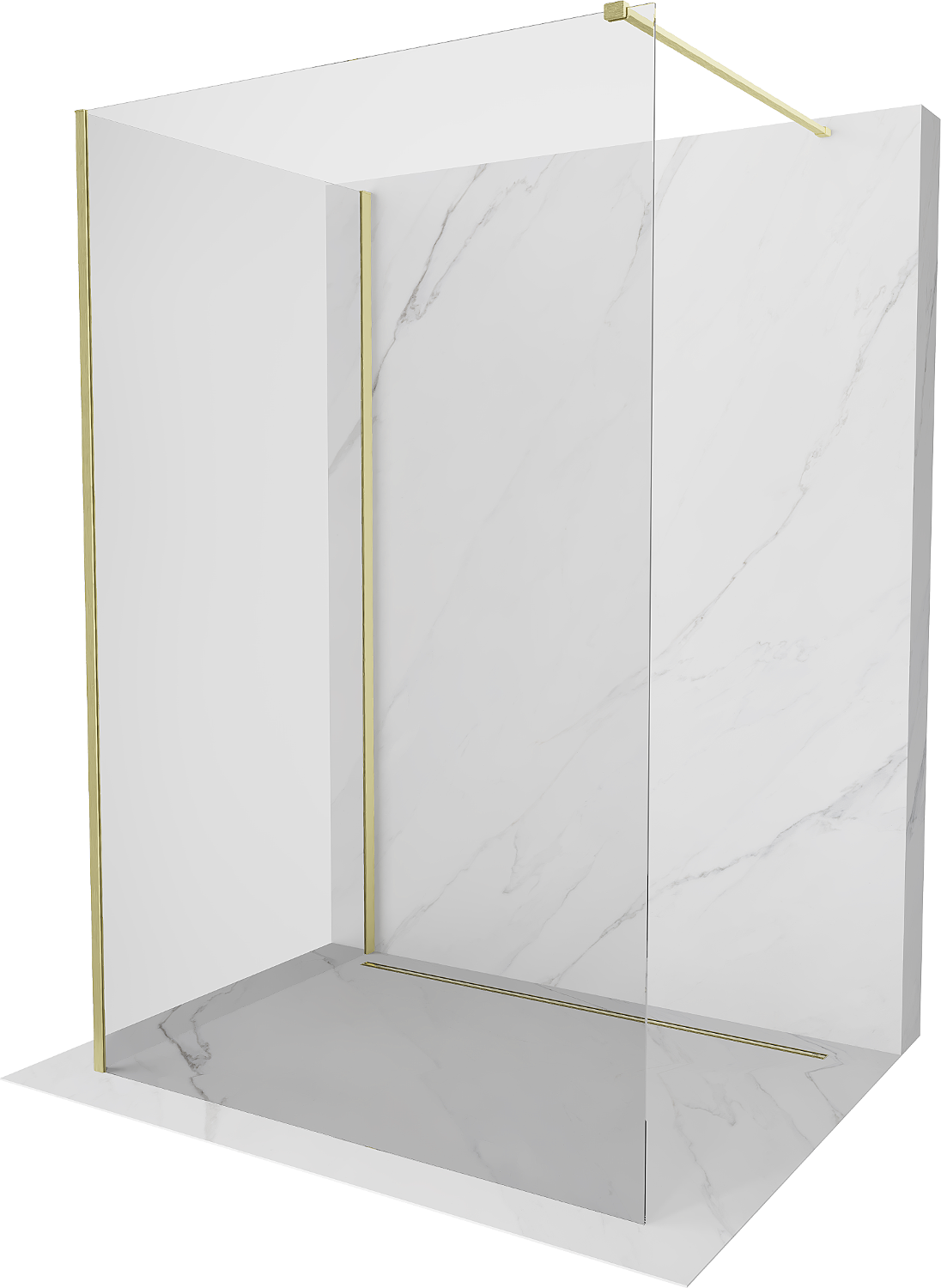 Mexen Kioto ścianka prysznicowa Walk-in 140 x 105 cm, transparent, złota szczotkowana - 800-140-212-55-00-105