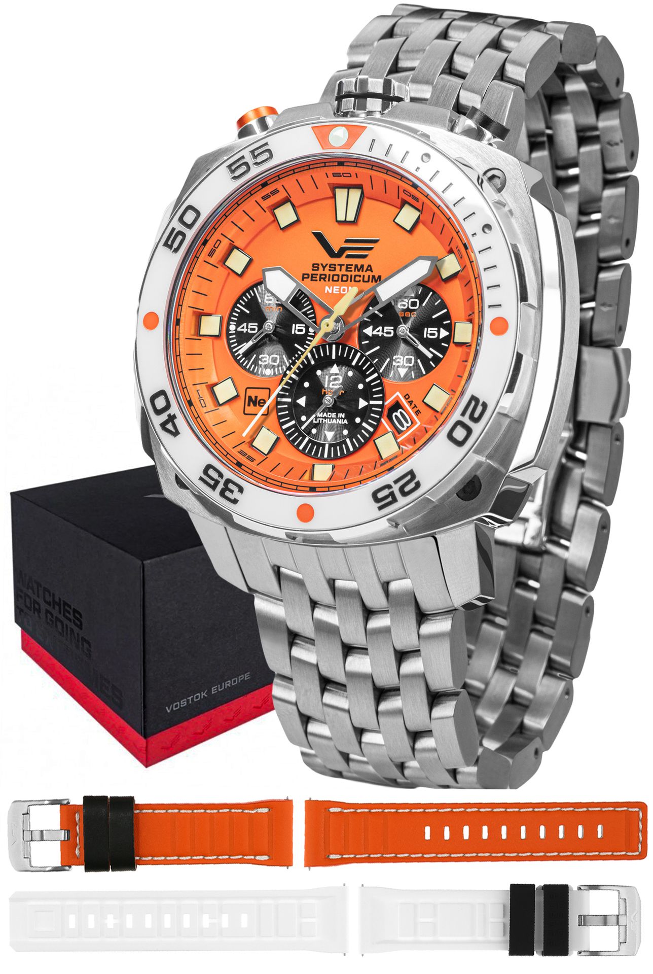 Zegarek Vostok Europe VK67-650A723B Systema Periodicum Neon