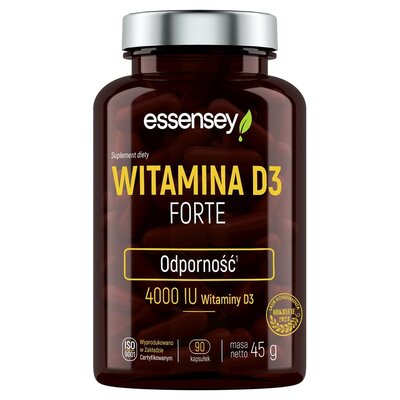 Essensey Witamina D3 Forte, Suplement diety, 90 kapsułek