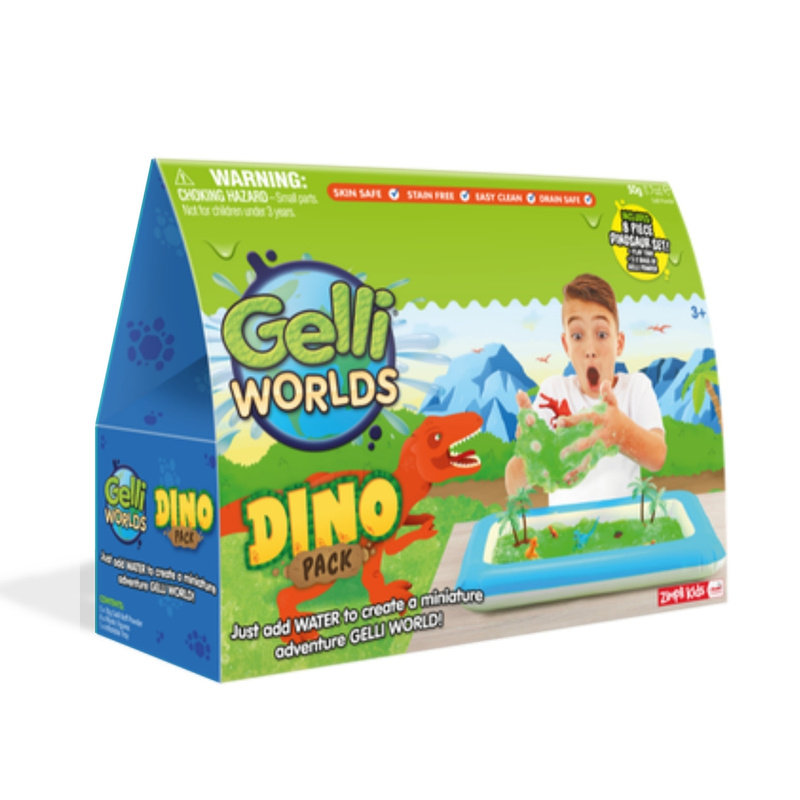 Zestaw do tworzenia gelli z figurkami i tacą Gelli Worlds Dino Pack 3+, Zimpli Kids