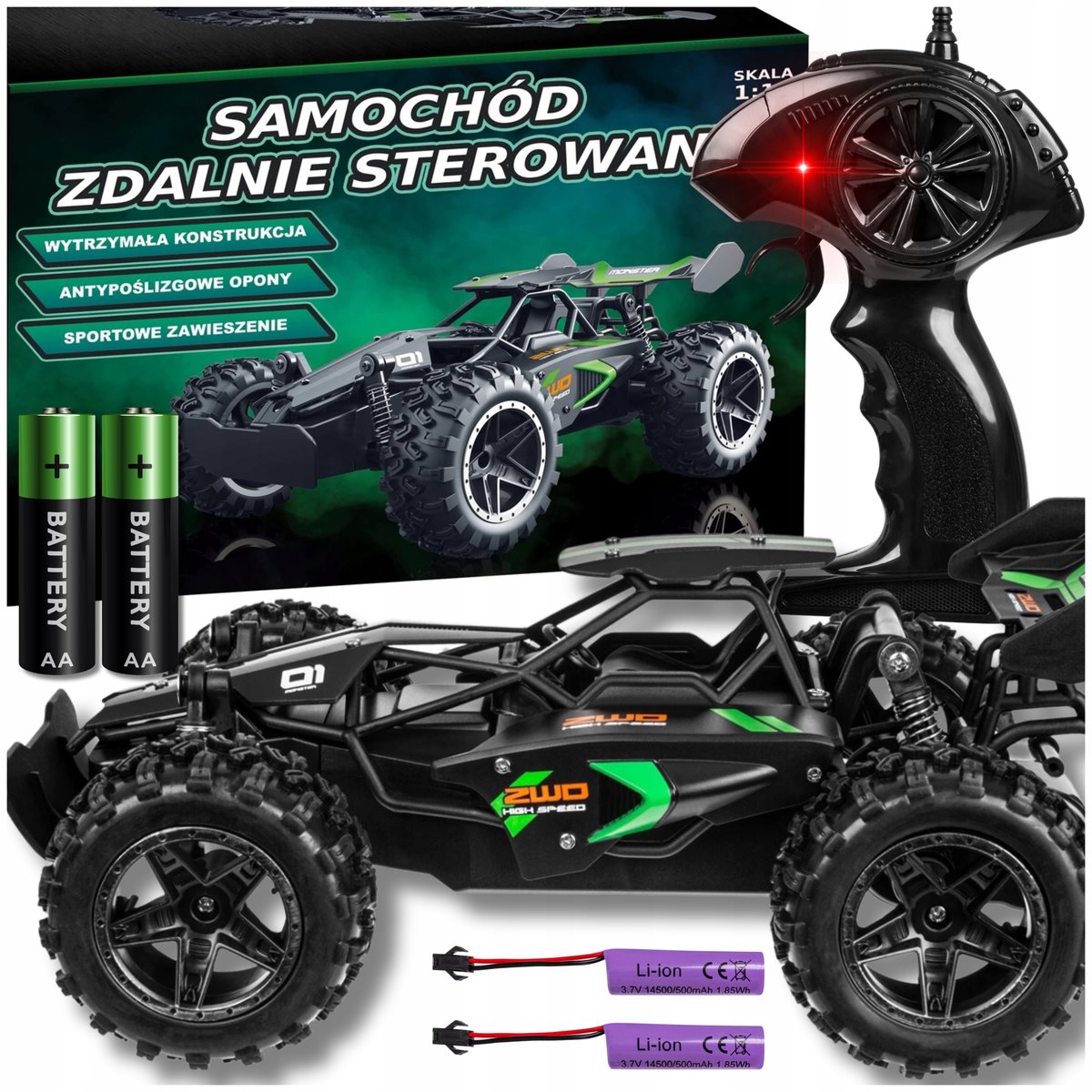 Samochód zdalnie sterowany AUTO NA PILOTA DUŻY RC MONSTER WYTRZYMAŁY DRIFT