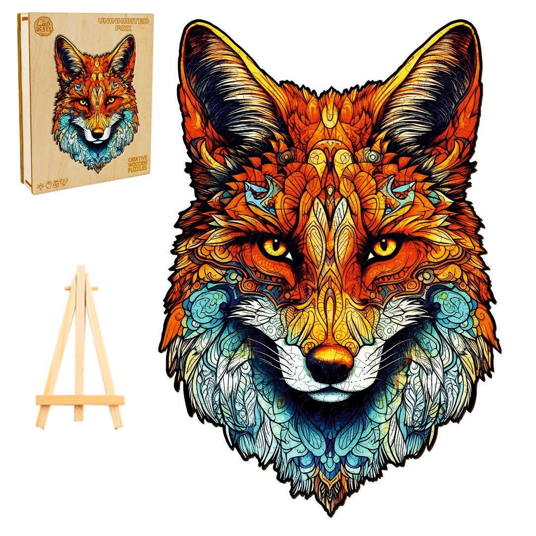 PUZZLE DREWNIANE LIS DUŻE 300 ELEMENTÓW KOLOROWY LIS W DREWNIANYM PUDEŁKU