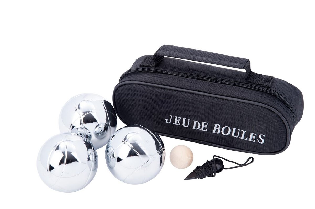 Kule do pétanque, zestaw 3 sztuki, średnica 74 mm w welurowym etuii