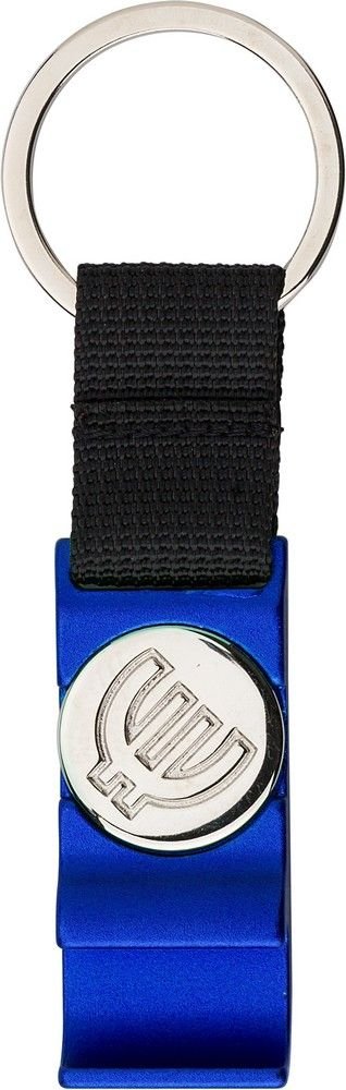 Brelok do kluczy, otwieracz do butelek i żeton do wózka na zakupy niebieski