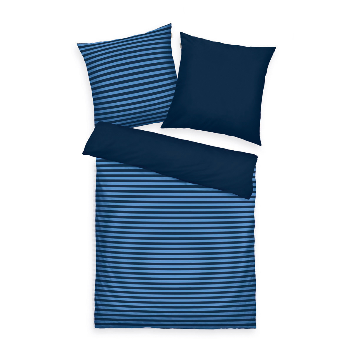Tom Tailor Pościel bawełniana Dark Navy & Cool Blue, 135 x 200, 80 x 80 cm, 135 x 200 cm, 80 x 80 cm