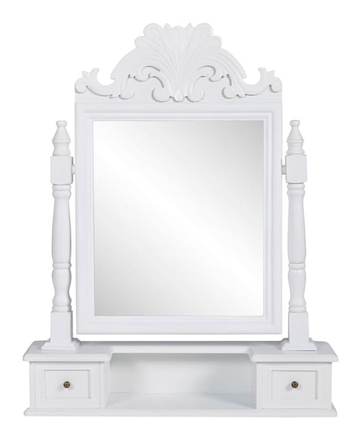 Biała klasyczna toaletka z lustrem na biurko S3-T49