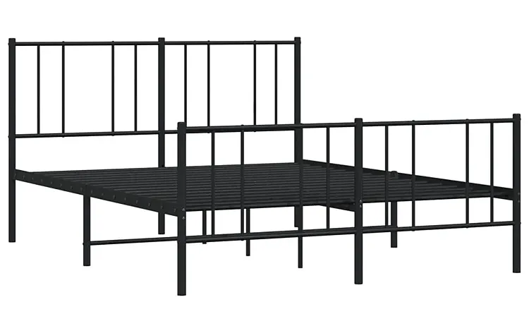 Czarne metalowe łóżko małżeńskie w stylu loft 140x200cm G4-E18
