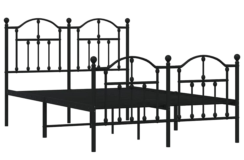 Czarne metalowe łóżko w stylu loftowym 120x200cm Ernil 6X