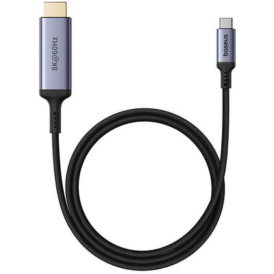 Kabel przewód USB-C - HDMI 8K 60Hz elastyczny wytrzymały 1.5m czarny