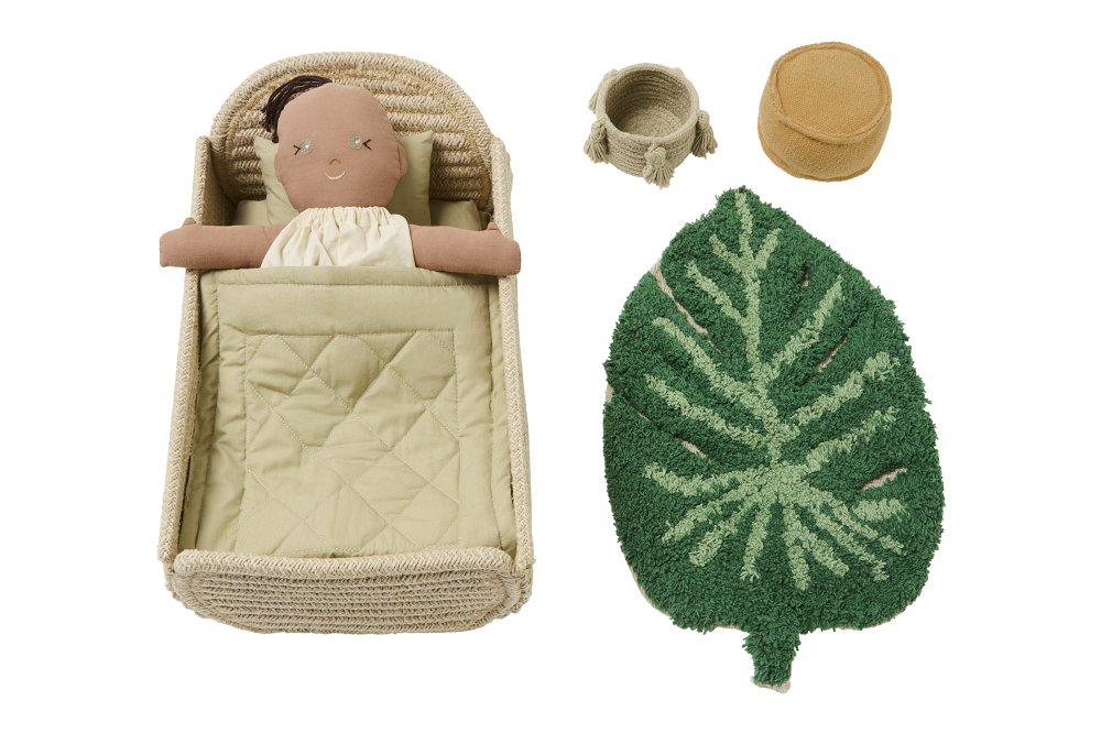 Lalka Sana zabawka bawełniana zestaw z dodatkami L