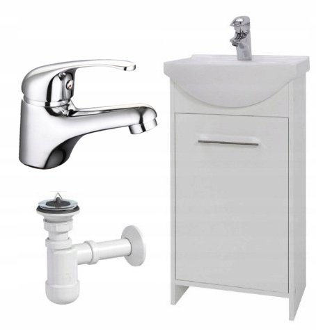 Szafka + um + syfon 45cm biała