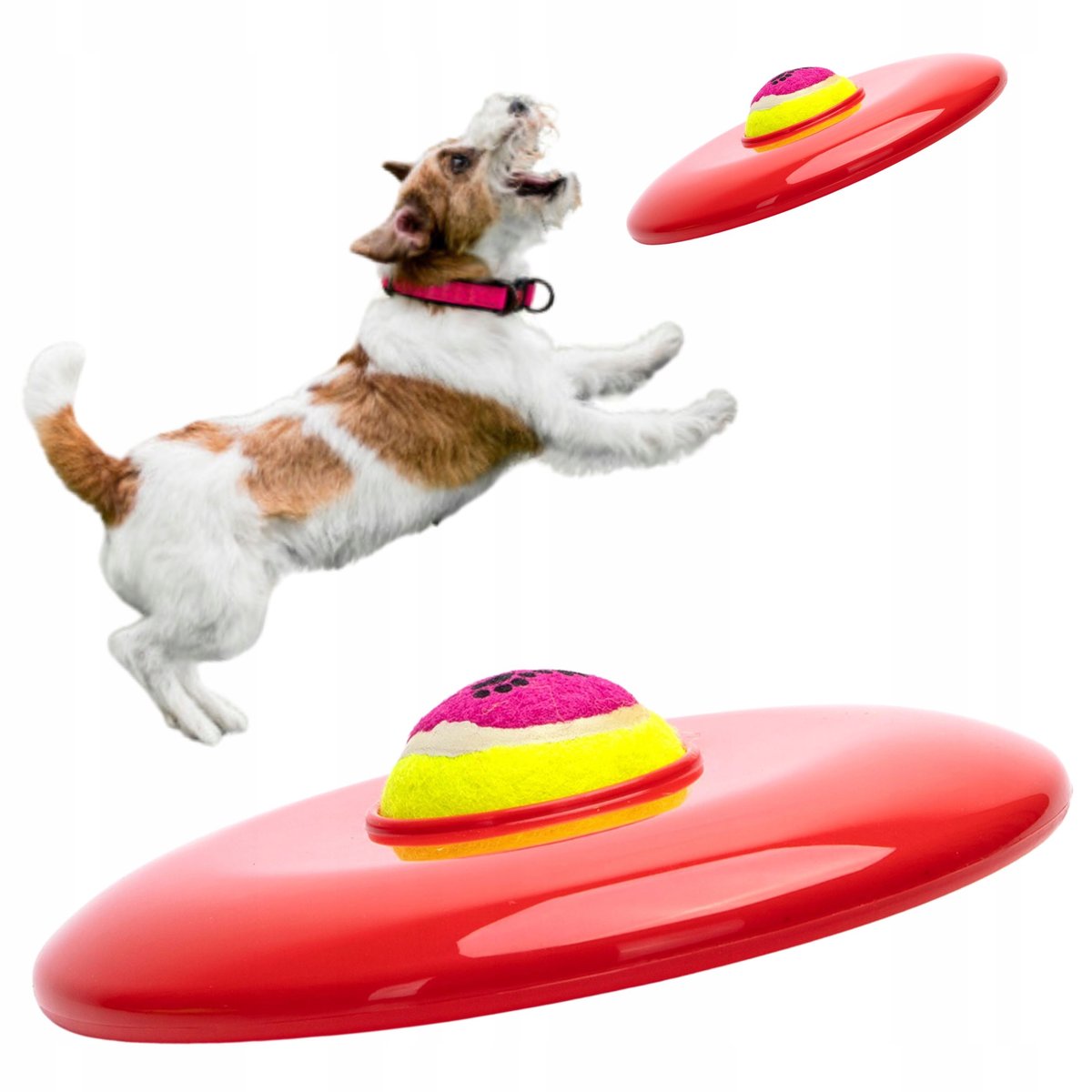 Zabawka dla psa FRISBEE z piłką TENISOWĄ 2w1 - dysk i piłka w jednym