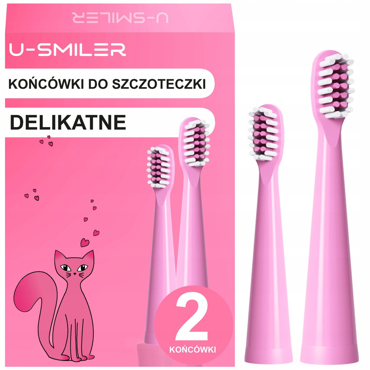 2 KOŃCÓWKI GŁÓWKI DO SZCZOTECZKI SONICZNEJ DLA DZIECI DO ZĘBÓW