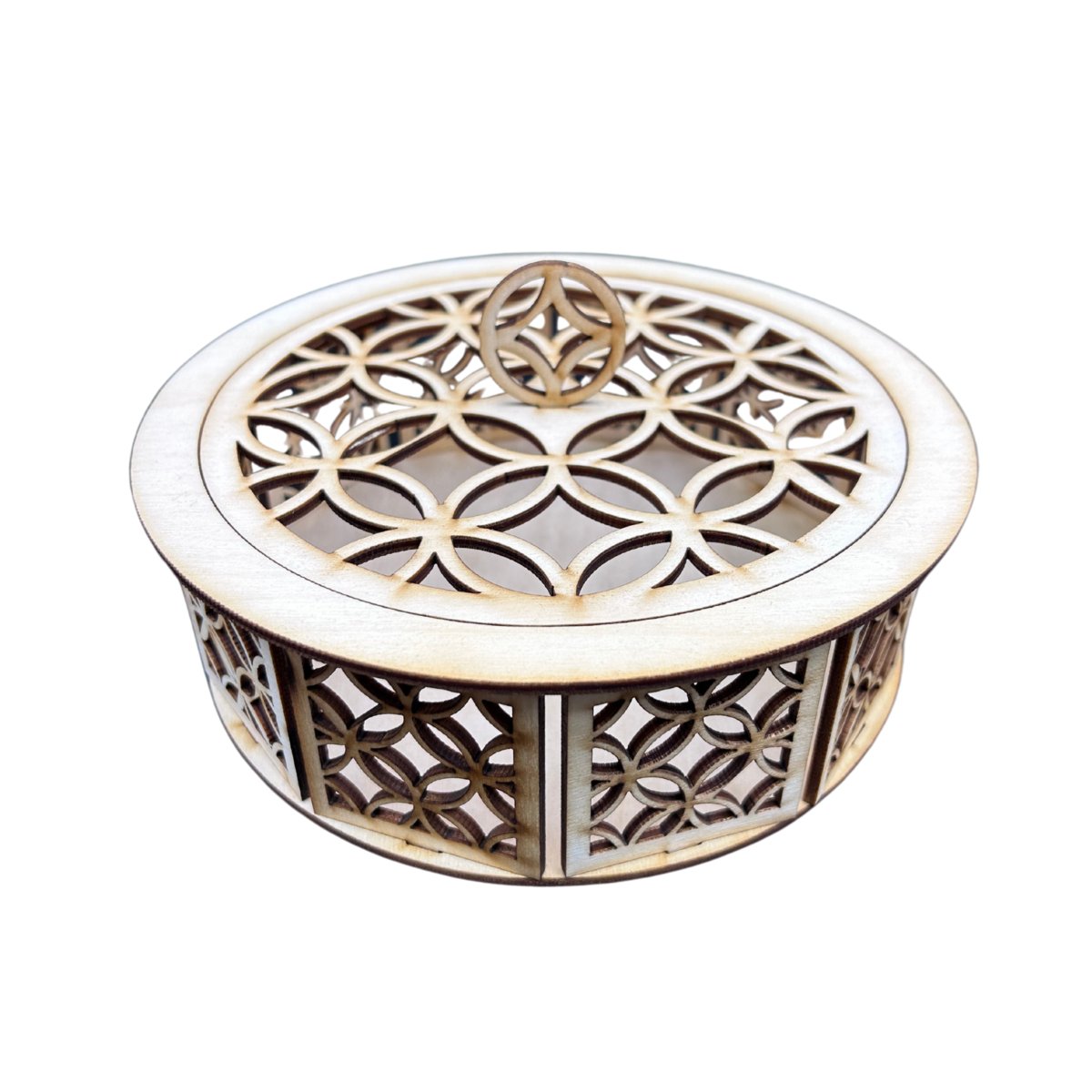 Pudełko Szkatułka Przybornik ze Sklejki Zamykane Wieko Decoupage