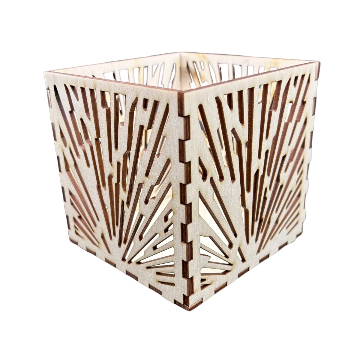 Lampion Drewniany Latarenka ze Sklejki Świecznik 11cm