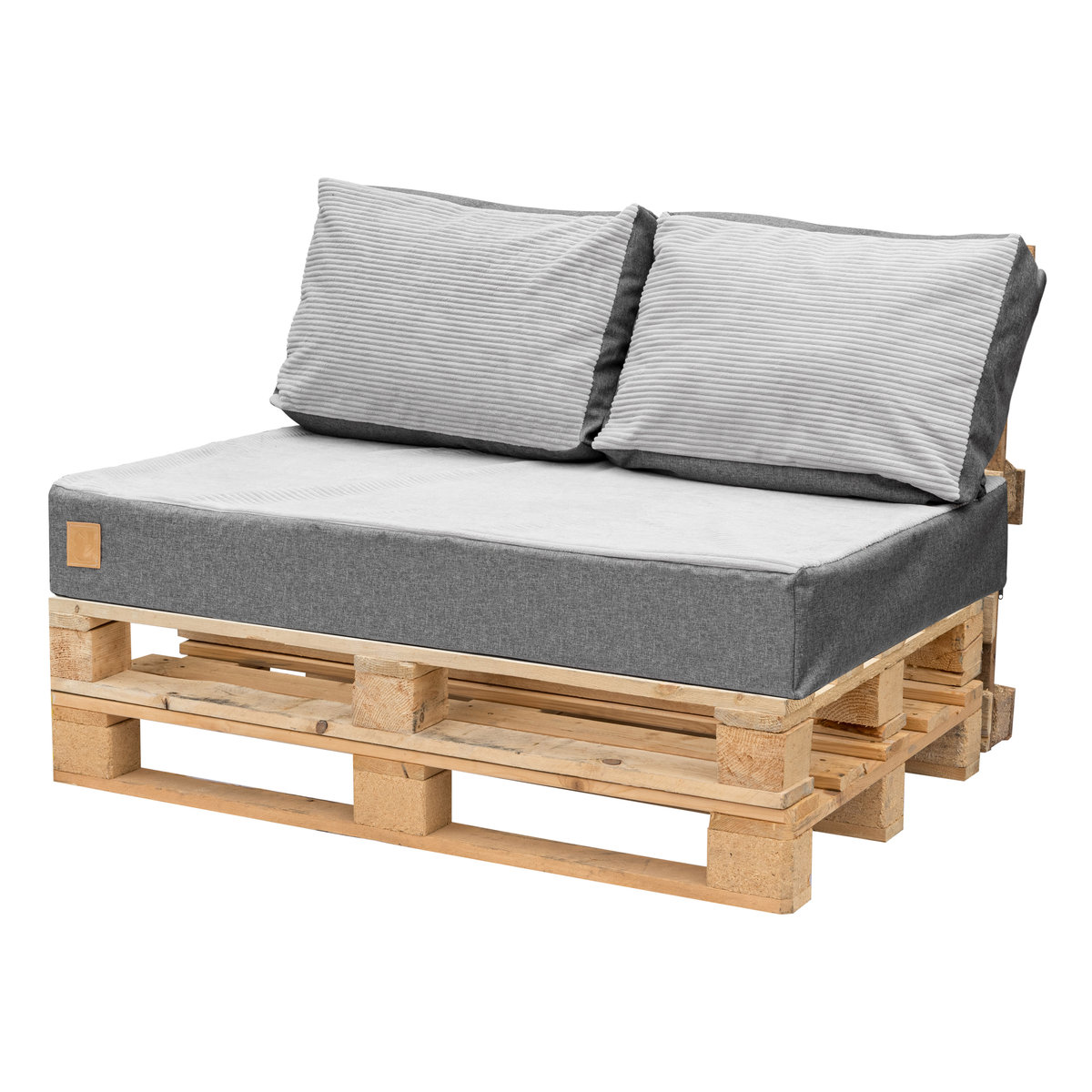 PODUSZKI poduchy OGRODOWE zestaw na euro palety SZTRUKS szary 120 x 40 x 15