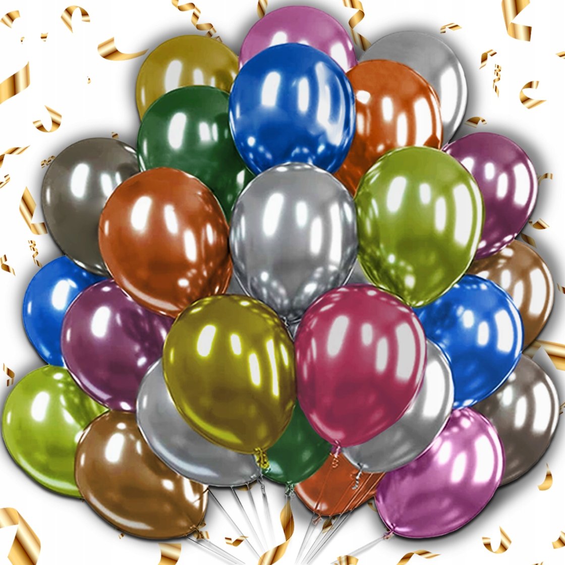 BALONY NA CHRZEST URODZINY ŚLUB WESELE KOLOROWE ZESTAW DO DEKORACJI 25 SZT