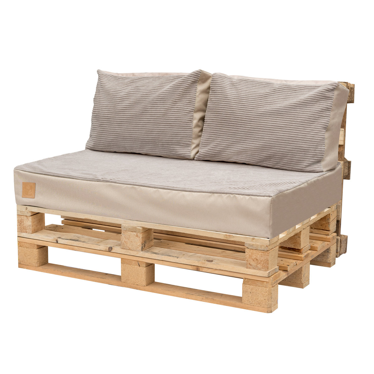PODUSZKI poduchy OGRODOWE zestaw na euro palety SZTRUKS beżowy 120 x 40 x 15