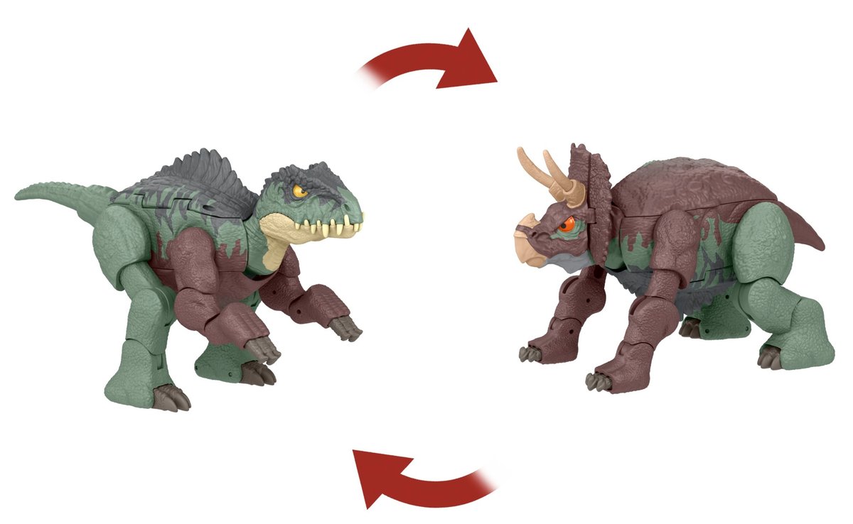 JURASSIC WORLD CHANGWES DINOZAUR 2W1 HPD33 Gigantozaur i Nasutoceratops