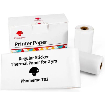 Papier Biały Samoprzylepny Wkład Wkłady 3x Rolka Do Phomemo T02 / M02 Pro / M02x / Q12-rms2