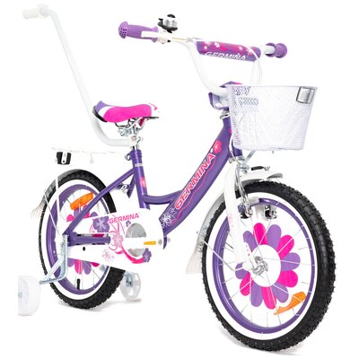 Rower dziecięcy GERMINA BMX 16 cali dla dziewczynki Fioletowy