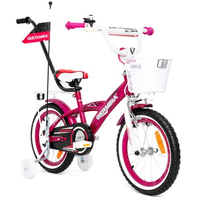 Rower dziecięcy GERMINA BMX 16 cali dla dziewczynki Różowy