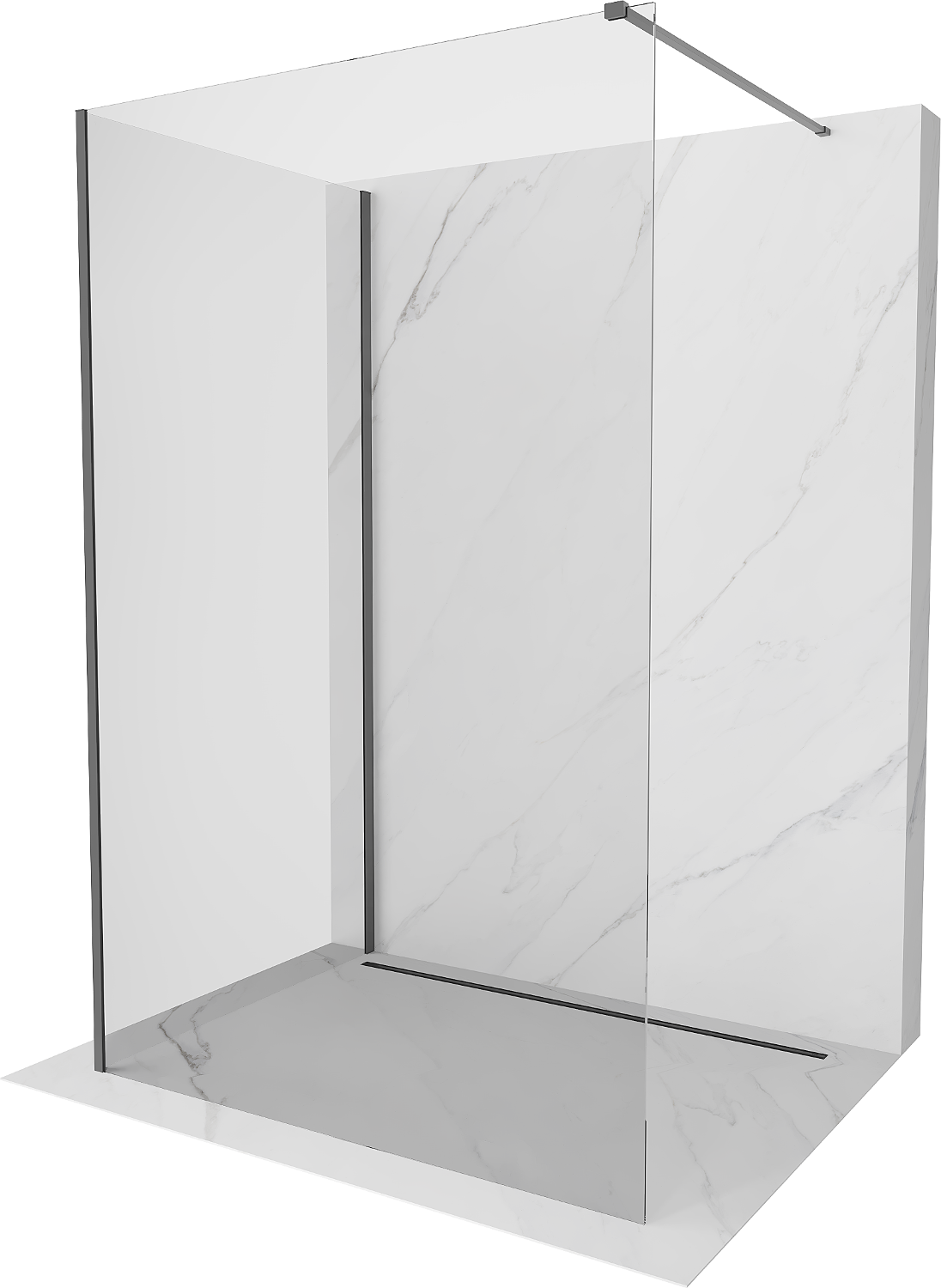 Mexen Kioto ścianka prysznicowa Walk-in 120 x 70 cm, transparent, gun metal - 800-120-212-95-00-070