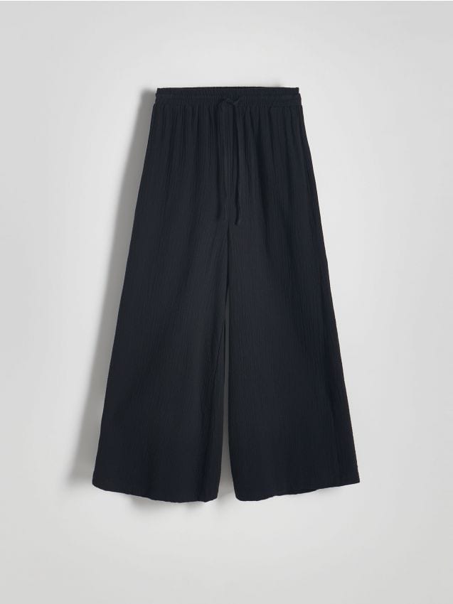 Reserved - Spodnie culotte - czarny