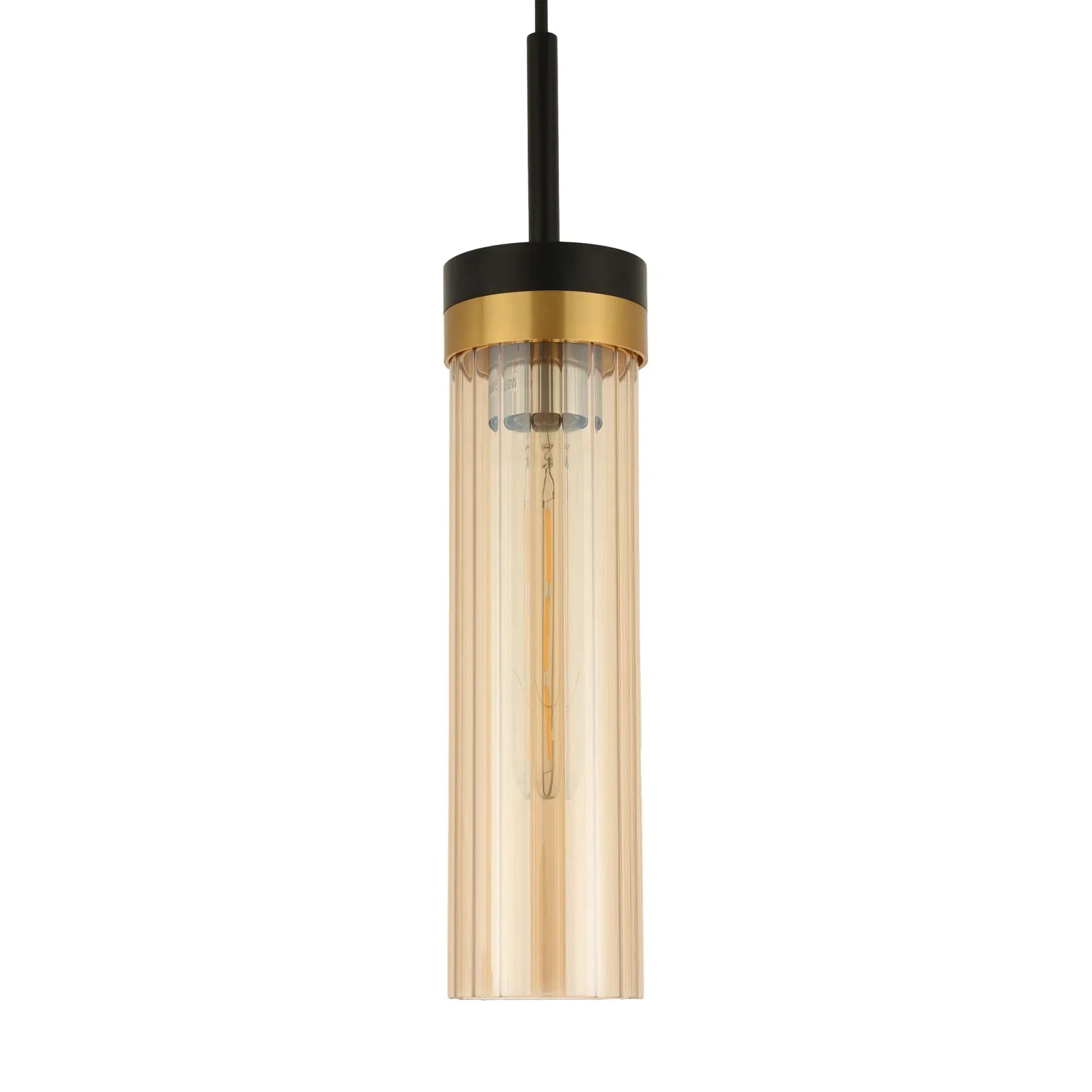 Szklana lampa wisząca Malika 1 PL0140-1 Yaskr złota czarna miodowa