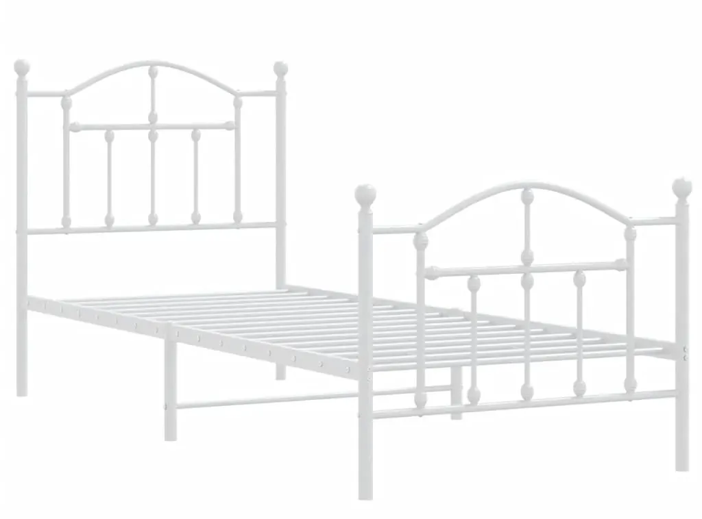 Białe metalowe łóżko industrialne 90x200 cm R5-E48