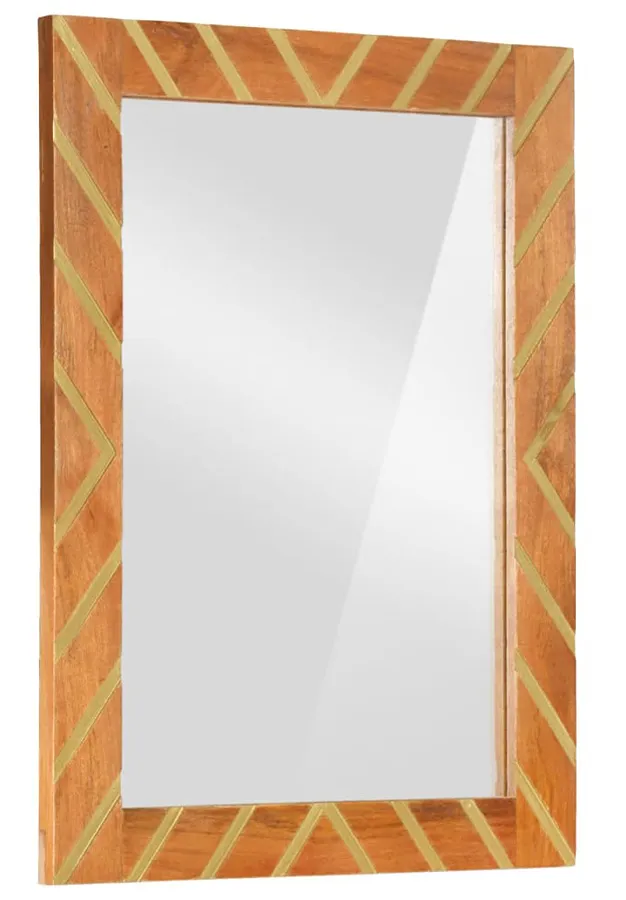 Brązowe lustro w ramie w stylu retro H9-Z27