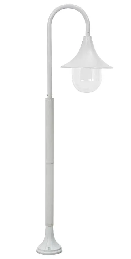 Biała pojedyncza lampa ogrodowa stojąca - A464 N1-F54