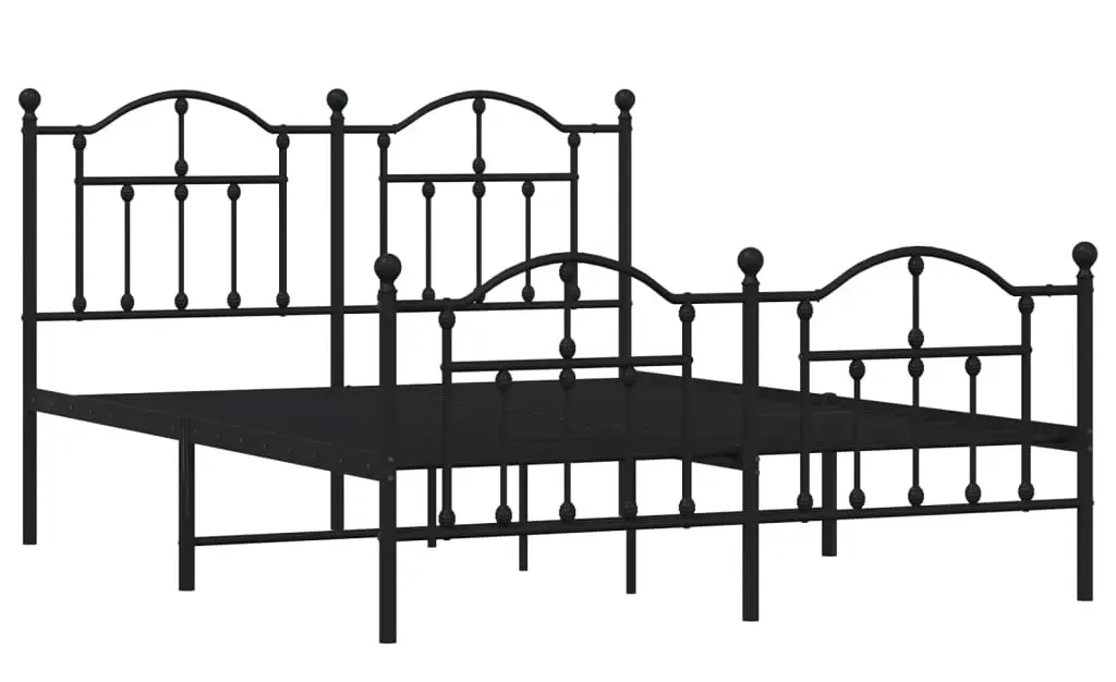 Czarne metalowe łóżko małżeńskie 160x200cm W4-E69