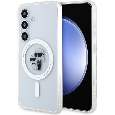 Etui KARL LAGERFELD Karl&Choupette Glitter Magsafe do Samsung Galaxy S24+ Transparentny