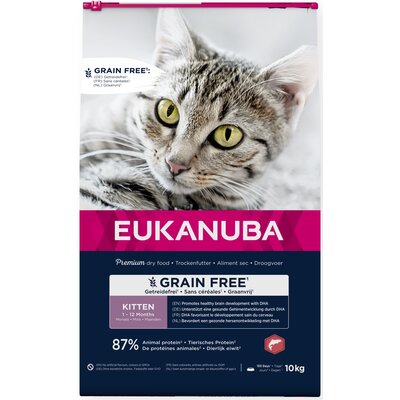 Eukanuba Kitten Grain Free, z łososiem - 10 kg