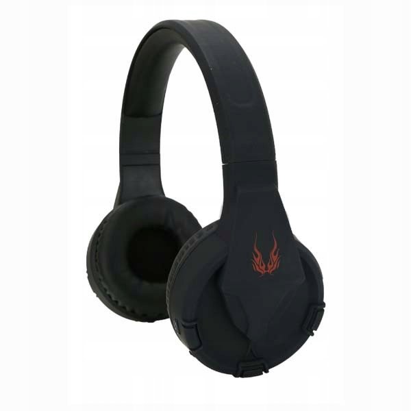 SŁUCHAWKI NAUSZNE BLUETOOTH GAMING STEREO RADIO FM CZARNO-CZERWONE