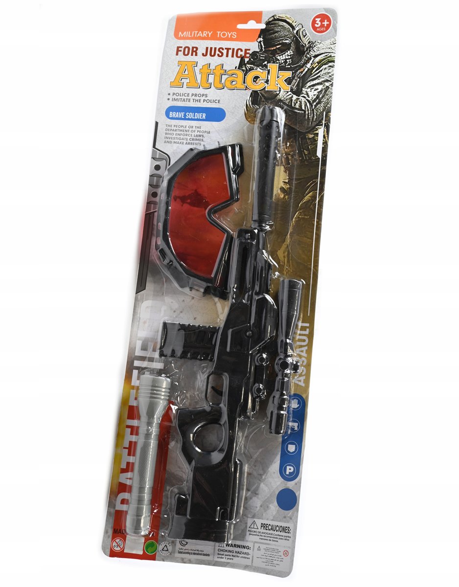 KARABIN MASZYNOWY PISTOLET ZESTAW POLICJANTA MASKA LATARKA