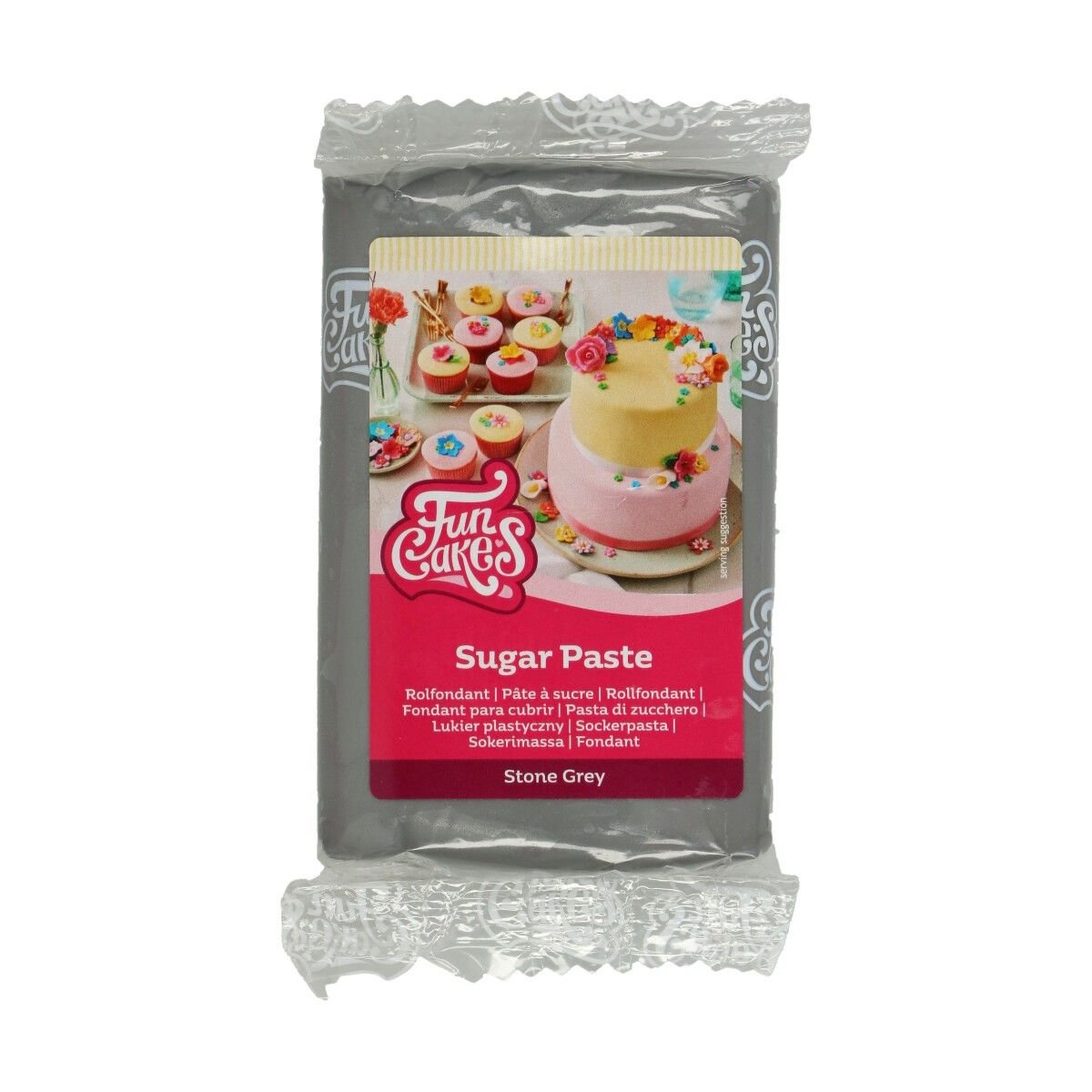 Masa cukrowa, fondant SZARY - Stone Grey FunCakes, 250 g