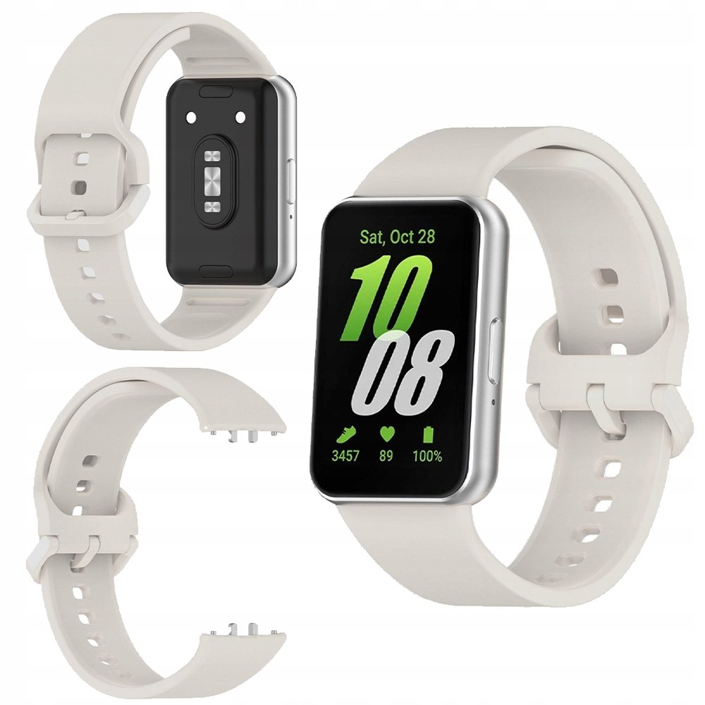 Pasek Bizon Strap Watch Silicone do Galaxy Fit 3, jasnoszary