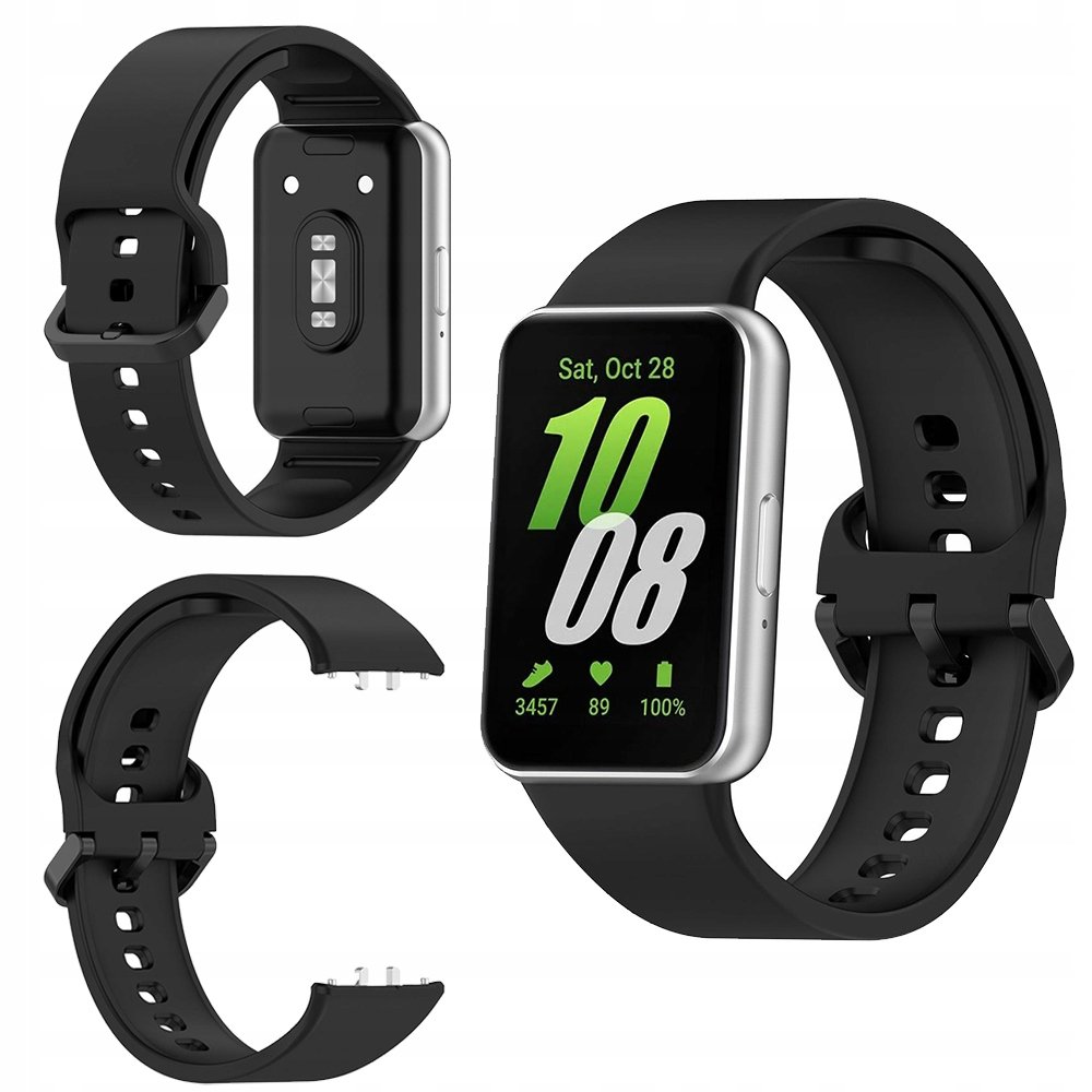 Pasek Bizon Strap Watch Silicone do Galaxy Fit 3, czarny