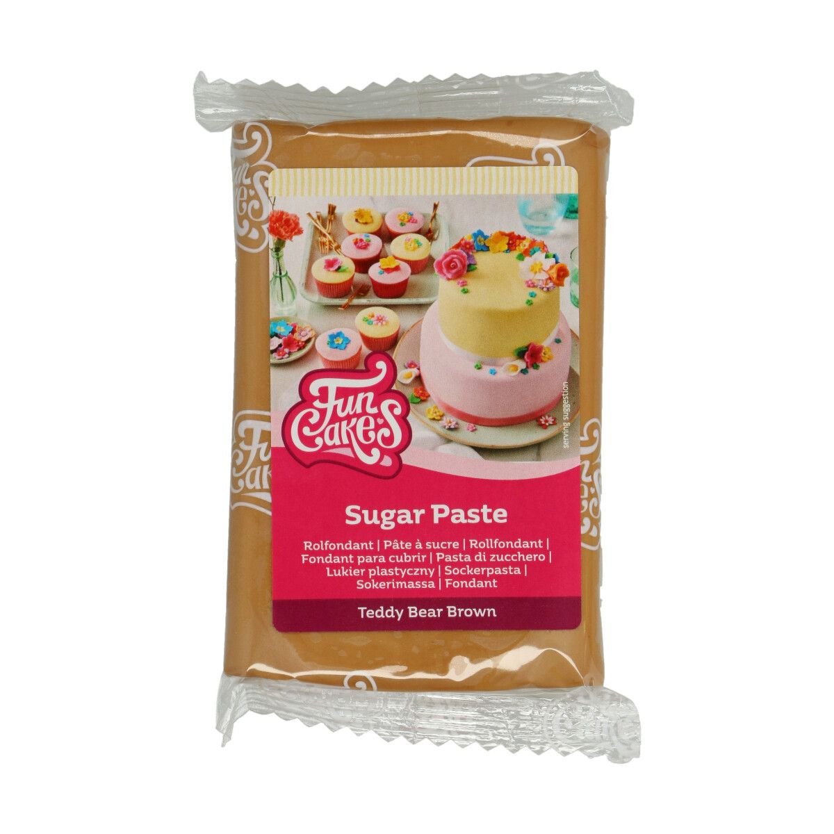 Masa cukrowa, fondant BRĄZOWY JASNY - Teddy Bear Brown FunCakes, 250 g