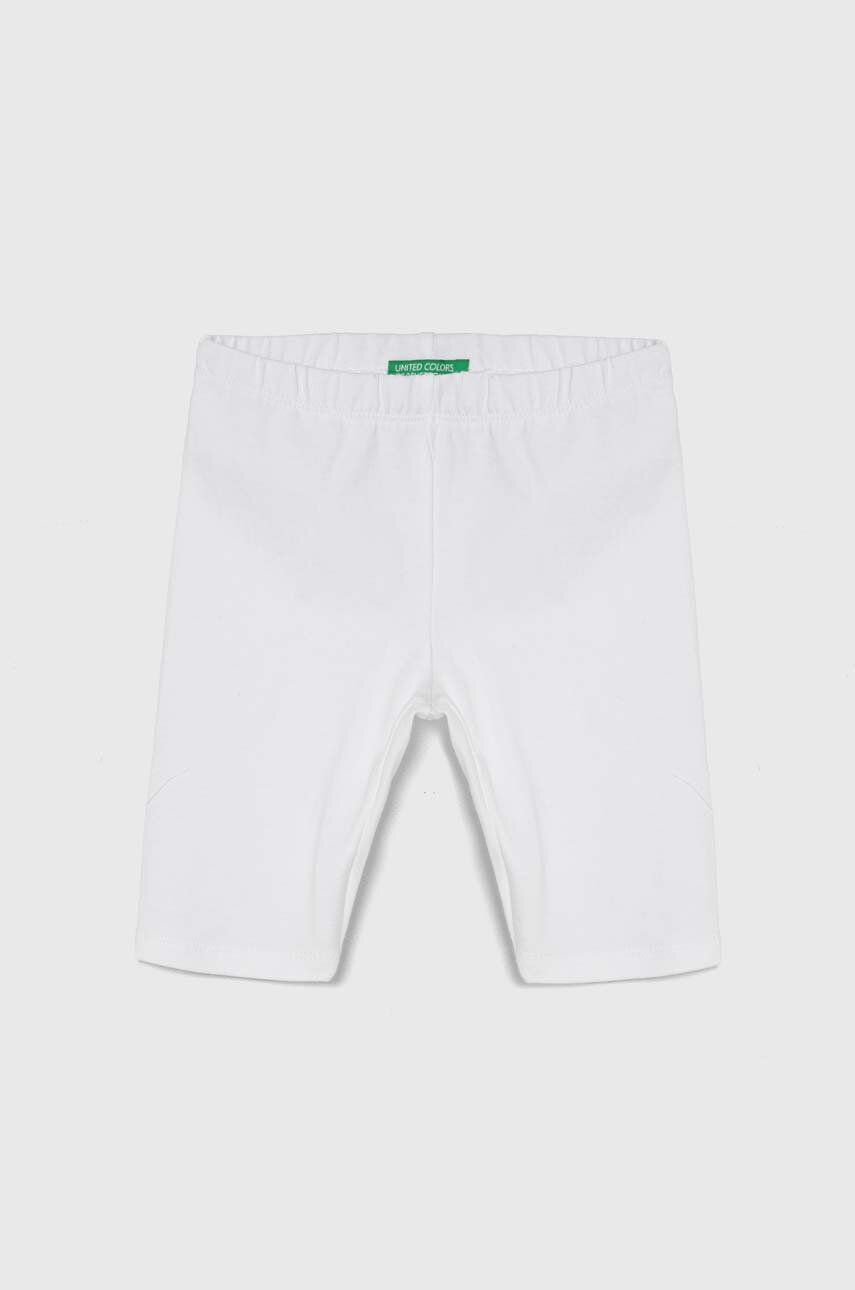 United Colors of Benetton legginsy dziecięce kolor biały melanżowe