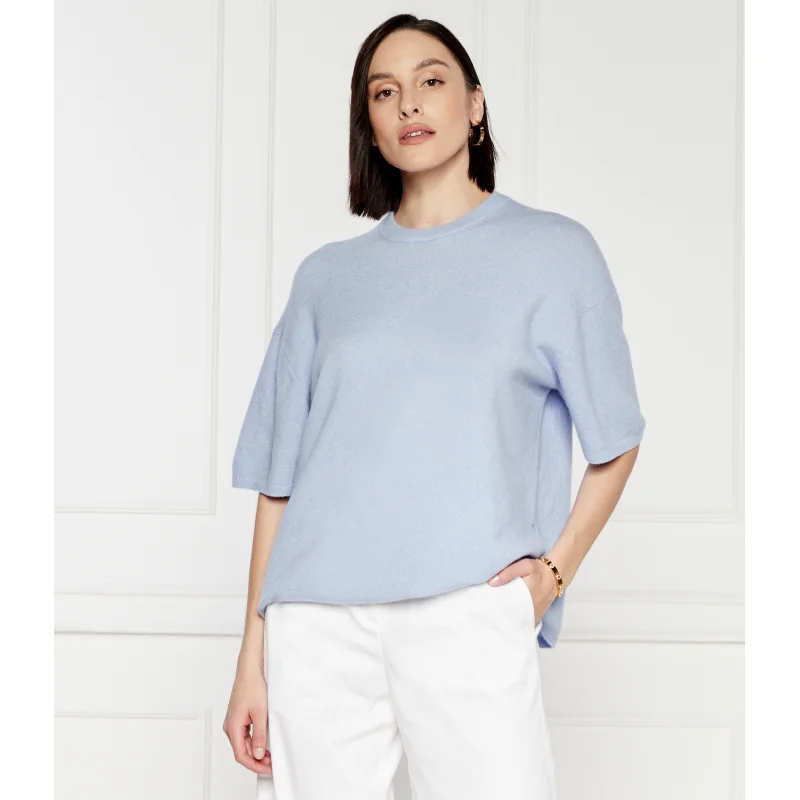 Samsøe Samsøe Wełniany t-shirt Megan | Oversize fit