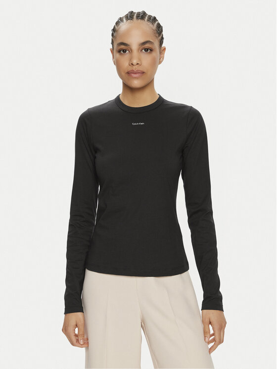 Calvin Klein Bluzka Nano Logo K20K207572 Czarny Regular Fit