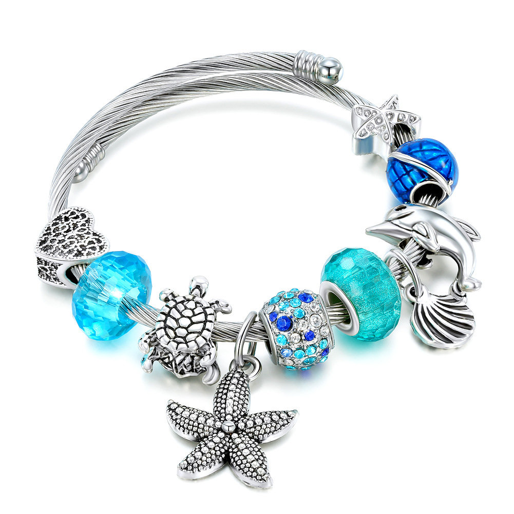 Bransoletka modułowa Charms Beads Morska Delfin