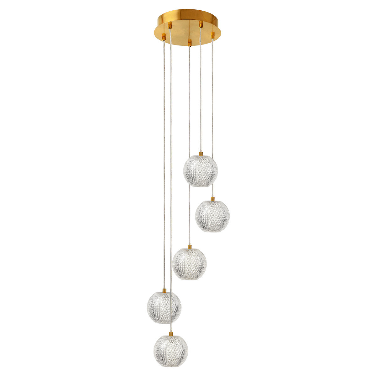 Lampa wisząca Diamond 5 5xLED CCT złota LP-2202/5P GD - Light Prestige