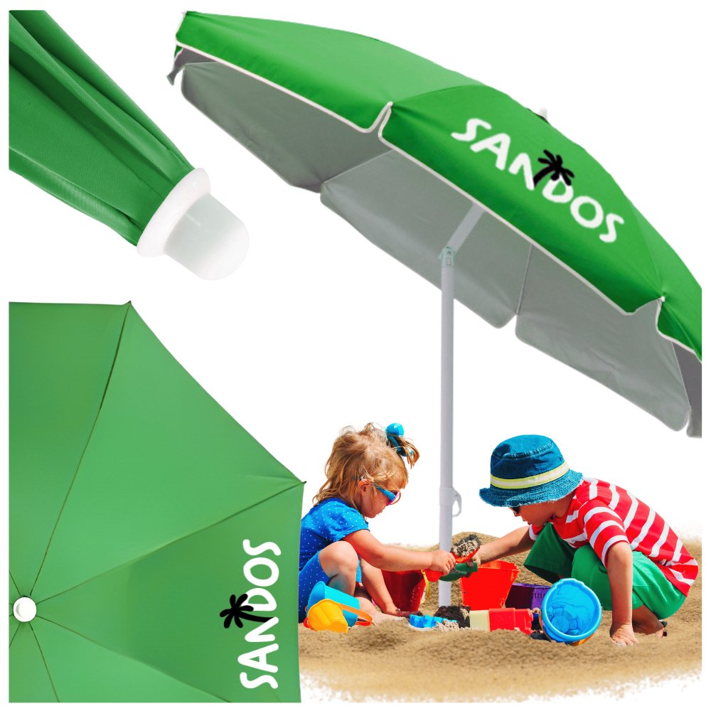 Parasol plażowy ogrodowy z powłoką UV wodoodporny zielony